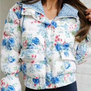 Floral puffer jacket